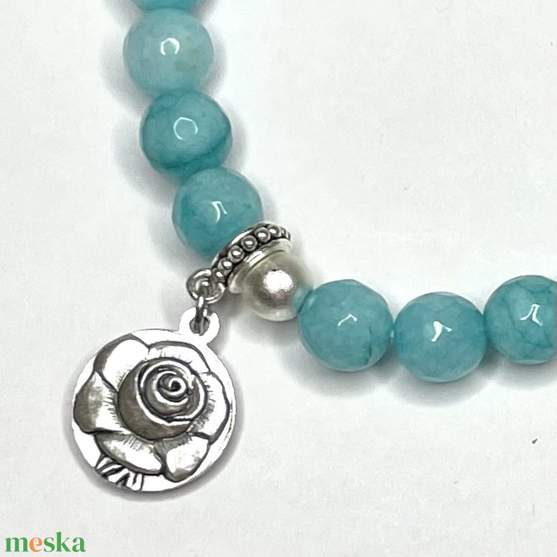 Szent Rita rózsafüzér ásványkarkötő - ékszer - karkötő - ásványkarkötő - Meska.hu