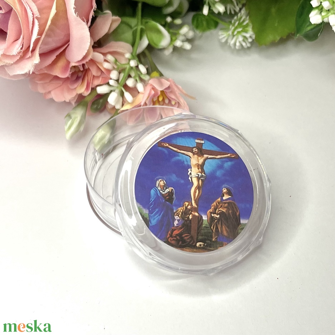 Rózsafüzér tartó kerek dobozka tégely szent képpel 009 5599491 - ékszer - ékszertartó - ékszerdoboz - Meska.hu Rózsafüzér tartó kerek dobozka tégely szent képpel 009 5599491 - ékszer - ékszertartó - ékszerdoboz - Meska.hu