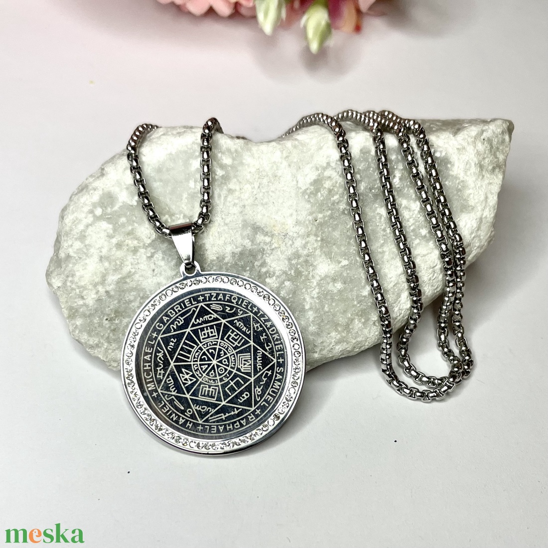 Hét arkangyal nemesacél nyaklánc apró strasszköves medállal talizmán amulett - ékszer - nyaklánc - medálos nyaklánc - Meska.hu Hét arkangyal nemesacél nyaklánc apró strasszköves medállal talizmán amulett - ékszer - nyaklánc - medálos nyaklánc - Meska.hu