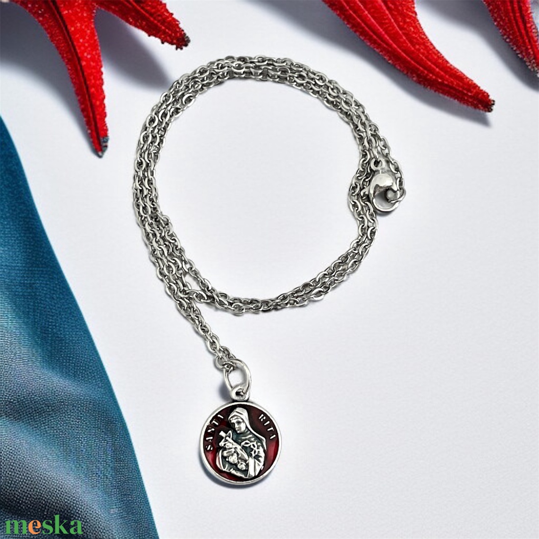 Szent Rita amulett medál talizmán nemesacél kapcsos láncon - ékszer - nyaklánc - medálos nyaklánc - Meska.hu Szent Rita amulett medál talizmán nemesacél kapcsos láncon - ékszer - nyaklánc - medálos nyaklánc - Meska.hu