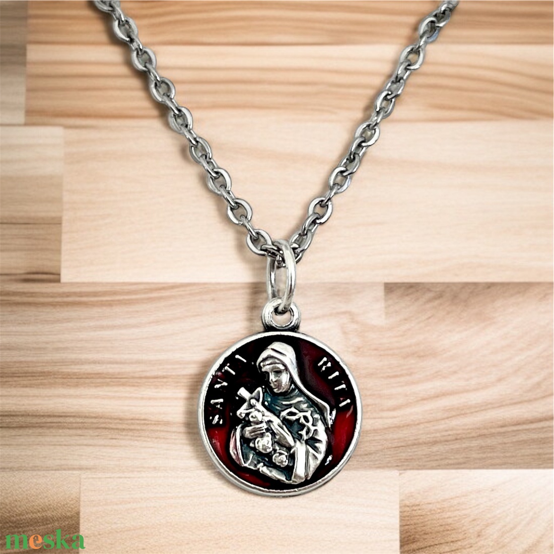 Szent Rita amulett medál talizmán nemesacél kapcsos láncon - ékszer - nyaklánc - medálos nyaklánc - Meska.hu Szent Rita amulett medál talizmán nemesacél kapcsos láncon - ékszer - nyaklánc - medálos nyaklánc - Meska.hu