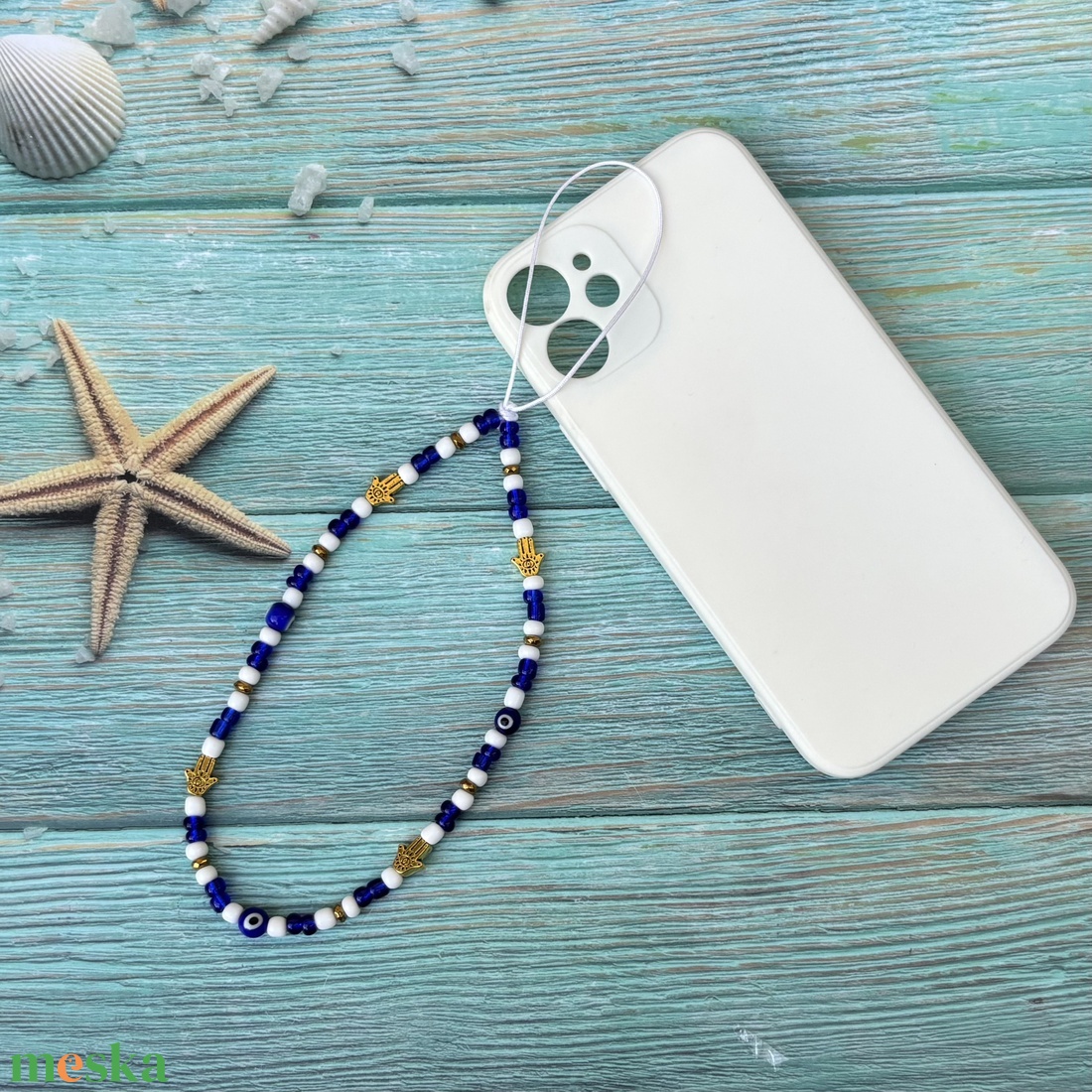 Mobiltelefon dísz mobil charm táskadísz védelmező szem Hamsa Kéz - táska & tok - kulcstartó & táskadísz - táskaakasztó - Meska.hu