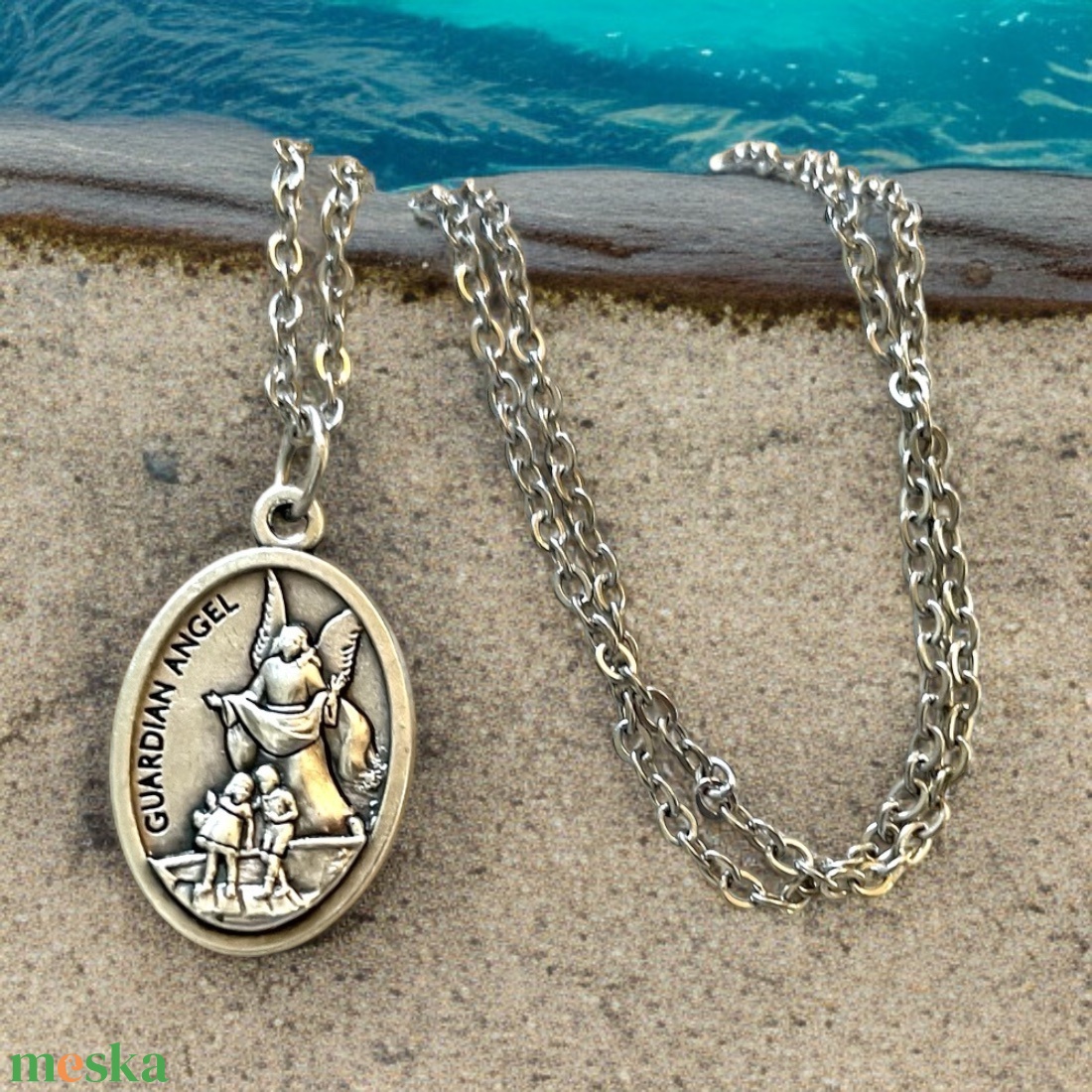 Szent Mihály arkangyal amulett medál talizmán nemesacél kapcsos láncon - ékszer - nyaklánc - medálos nyaklánc - Meska.hu Szent Mihály arkangyal amulett medál talizmán nemesacél kapcsos láncon - ékszer - nyaklánc - medálos nyaklánc - Meska.hu