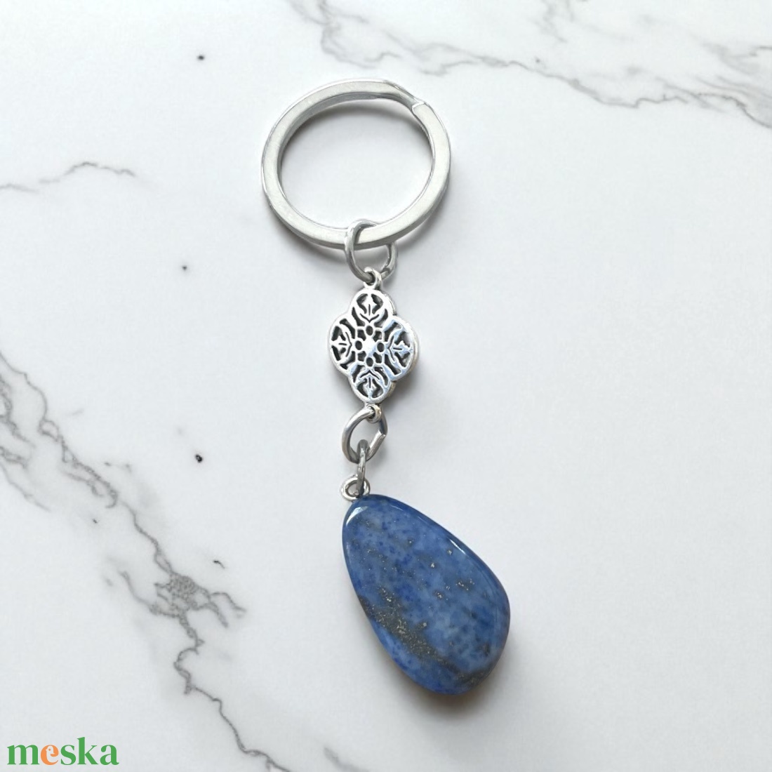 Lapis Lazuli ásvány medálos kulcstartó  - táska & tok - kulcstartó & táskadísz - kulcstartó - Meska.hu