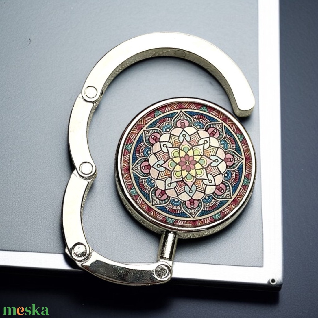 Mandala mintázatú Üveglencsés Táska Akasztó Táskaakasztó - táska & tok - kulcstartó & táskadísz - táskaakasztó - Meska.hu