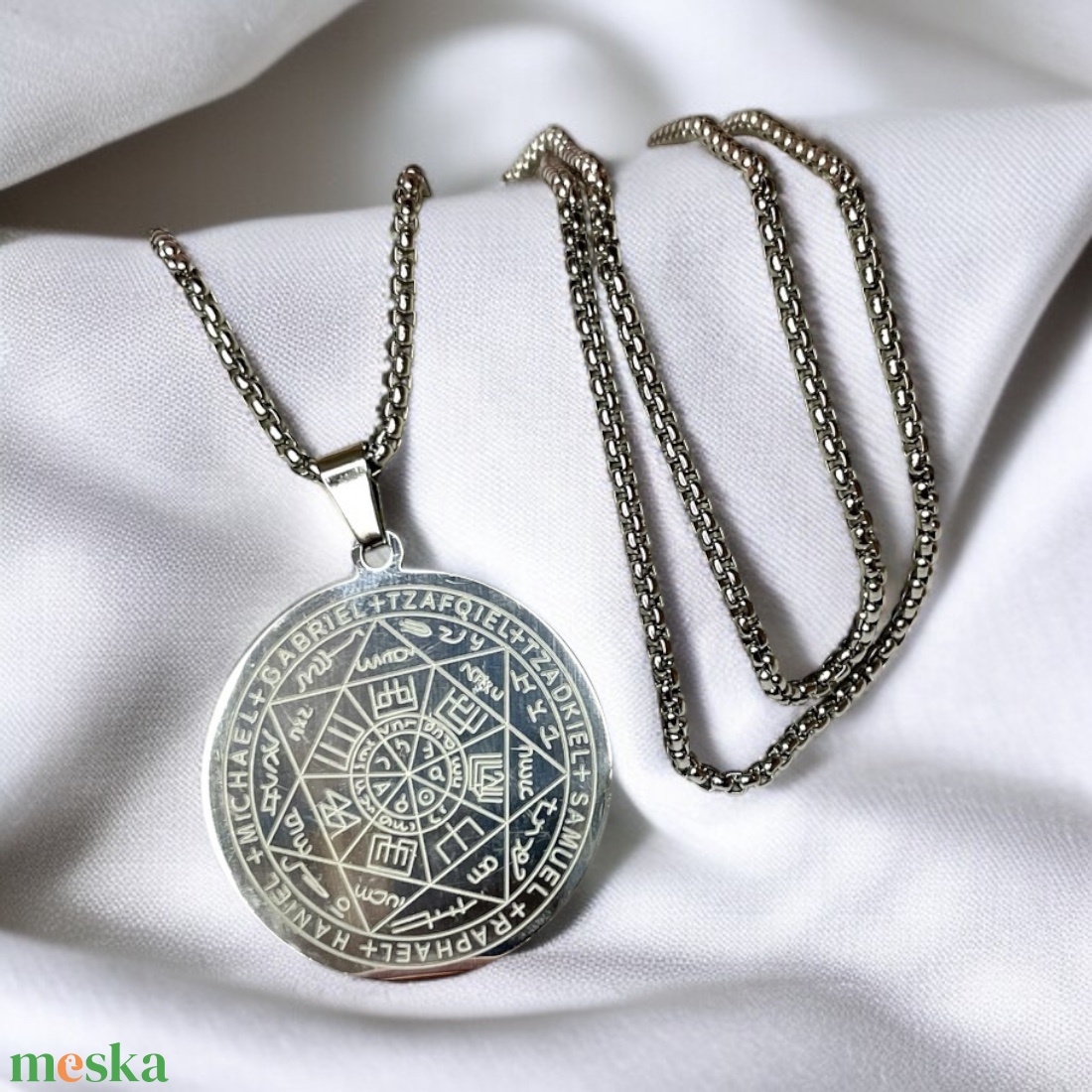 Hét arkangyal nemesacél nyaklánc medállal talizmán amulett (sima) - ékszer - nyaklánc - medálos nyaklánc - Meska.hu Hét arkangyal nemesacél nyaklánc medállal talizmán amulett (sima) - ékszer - nyaklánc - medálos nyaklánc - Meska.hu