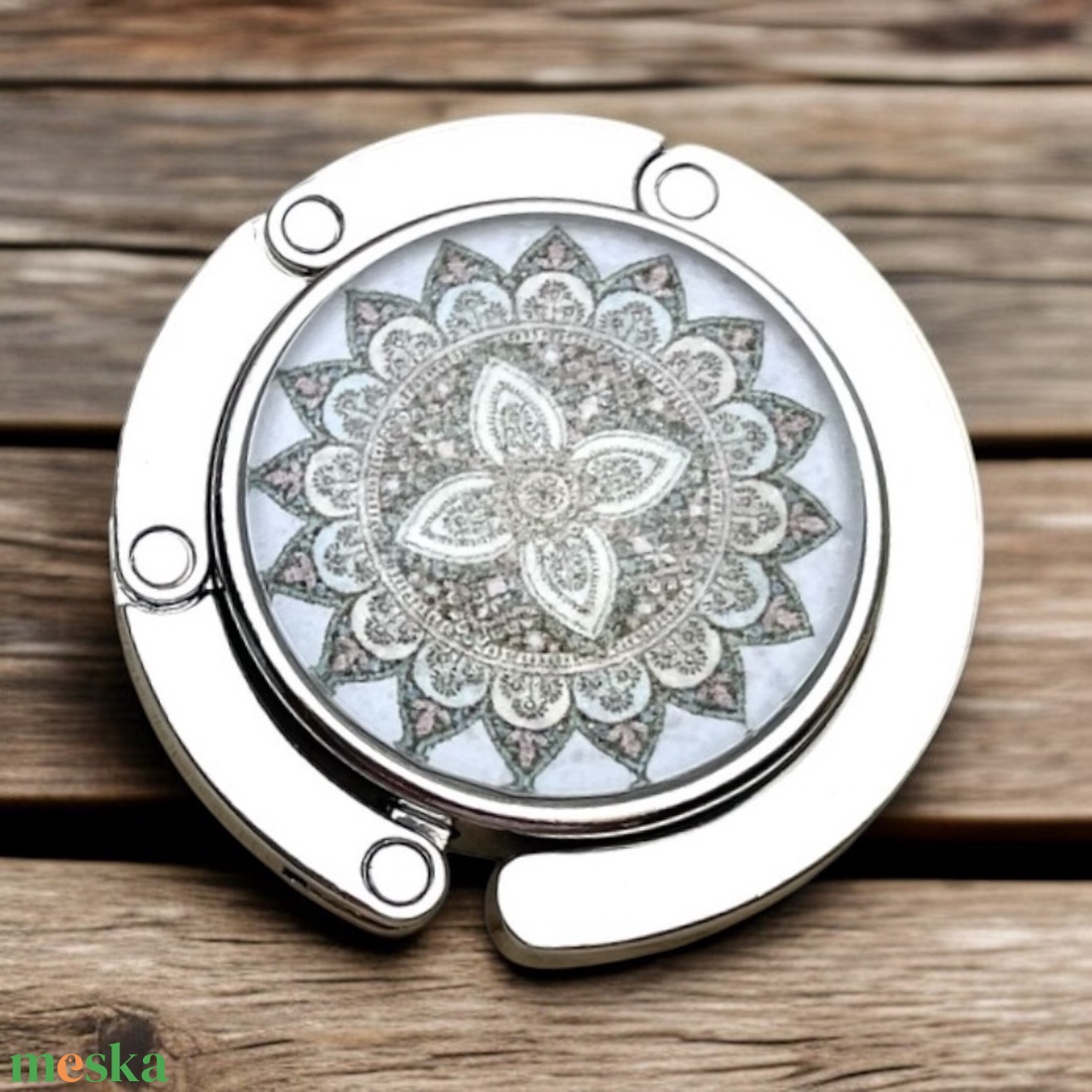 Arany selyemfényes mandala mintás Táska Akasztó Táskaakasztó - táska & tok - kulcstartó & táskadísz - táskaakasztó - Meska.hu
