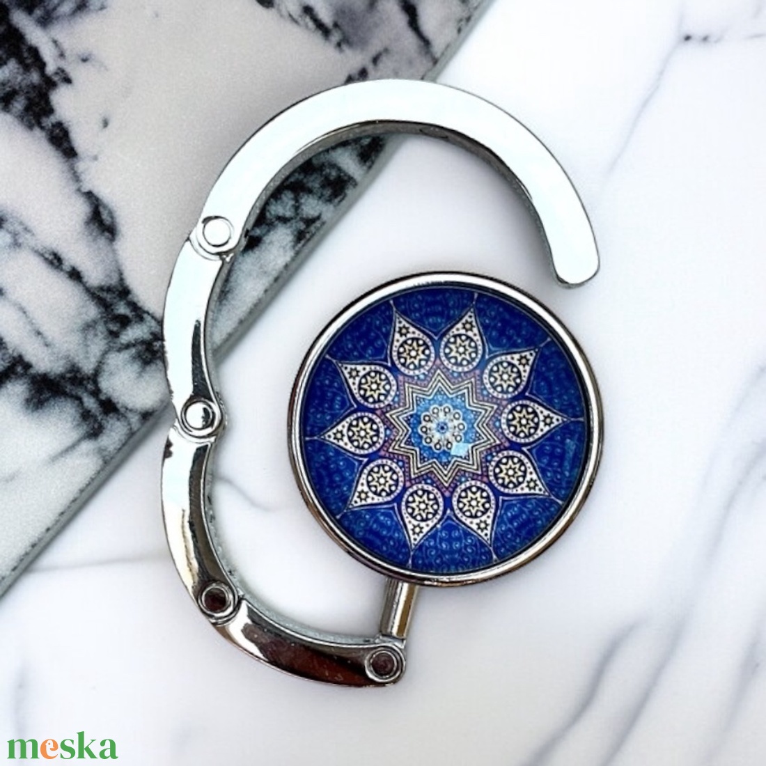 Mandala mintázatú Üveglencsés Táska Akasztó Táskaakasztó - táska & tok - kulcstartó & táskadísz - táskaakasztó - Meska.hu