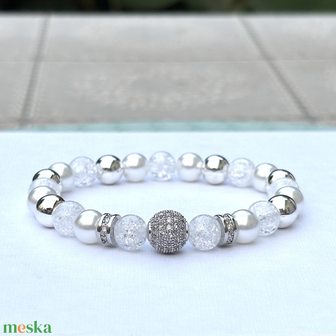 Örömanya szülőköszöntő ajándék LUXURY ásvány karkötő cirkónia köves charm díszítésekkel díszdobozban kísérő szöveggel  - esküvő - emlék & ajándék - szülőköszöntő ajándék - Meska.hu