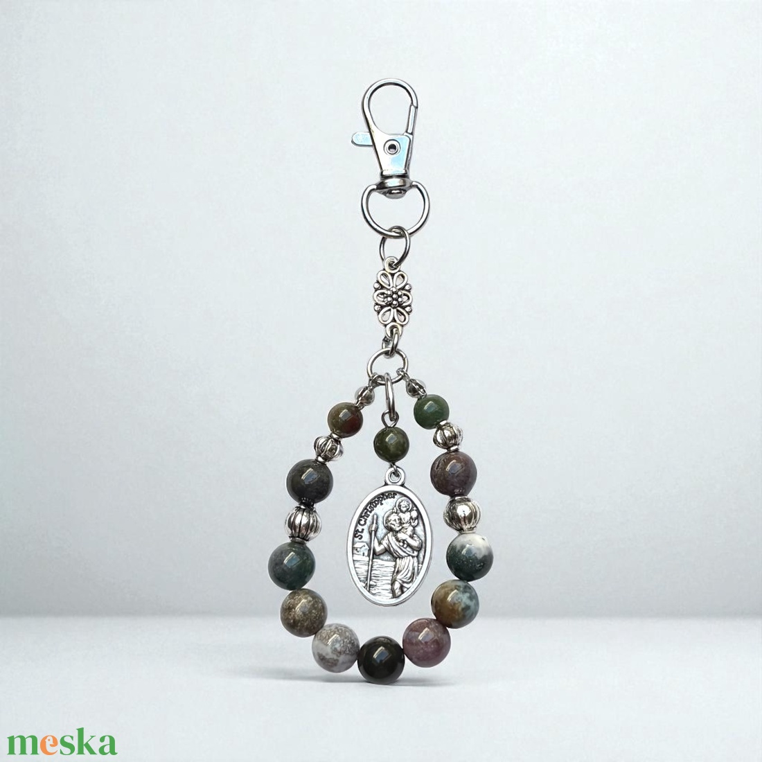 Szent Kristóf védelmező amulett kulcstartó indiai achát ásványgyöngyökből 5601989 - táska & tok - kulcstartó & táskadísz - kulcstartó - Meska.hu Szent Kristóf védelmező amulett kulcstartó indiai achát ásványgyöngyökből 5601989 - táska & tok - kulcstartó & táskadísz - kulcstartó - Meska.hu