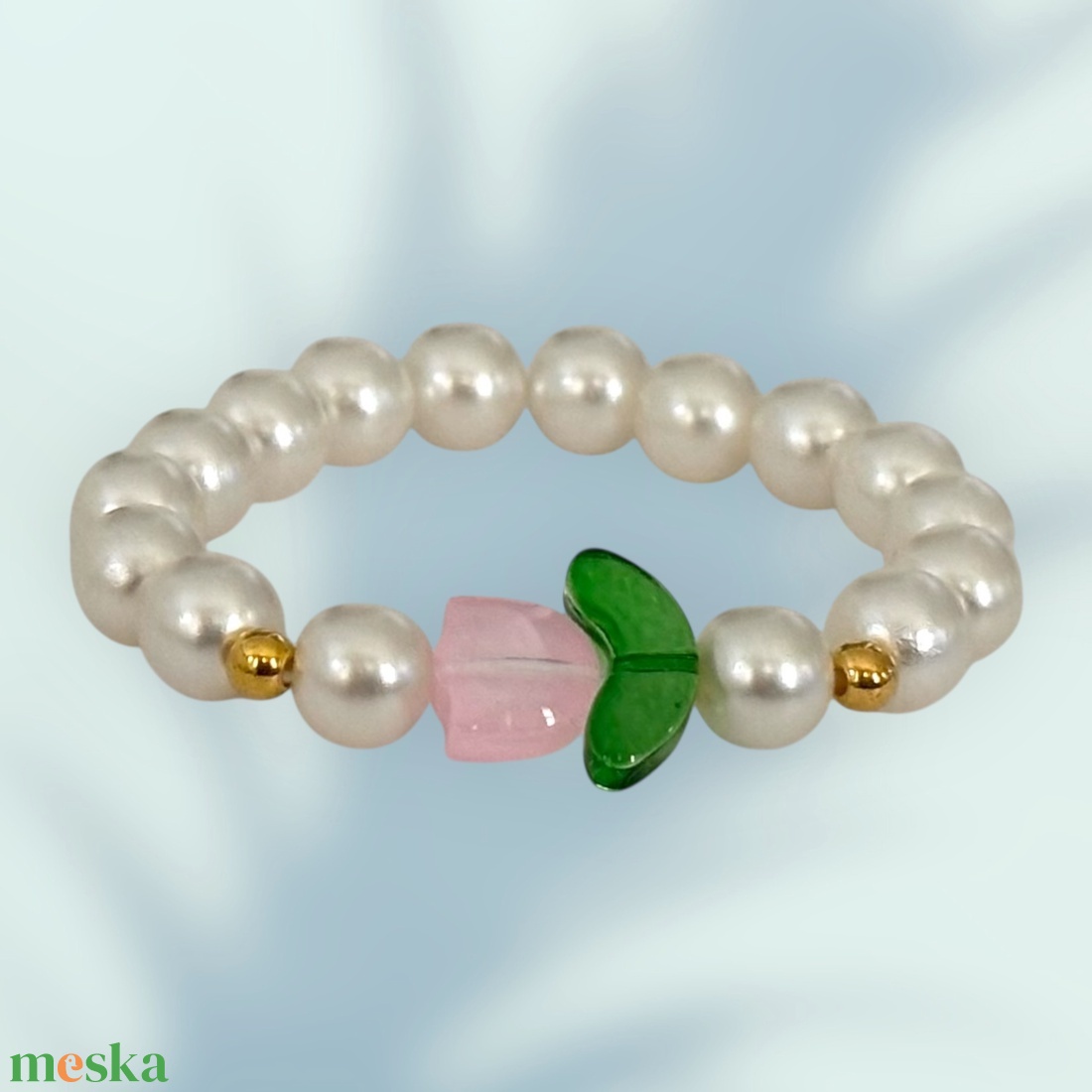 Színes vidám gyerek karkötő tulipános 11-12 cm 5582627 - ékszer - karkötő - bogyós karkötő - Meska.hu