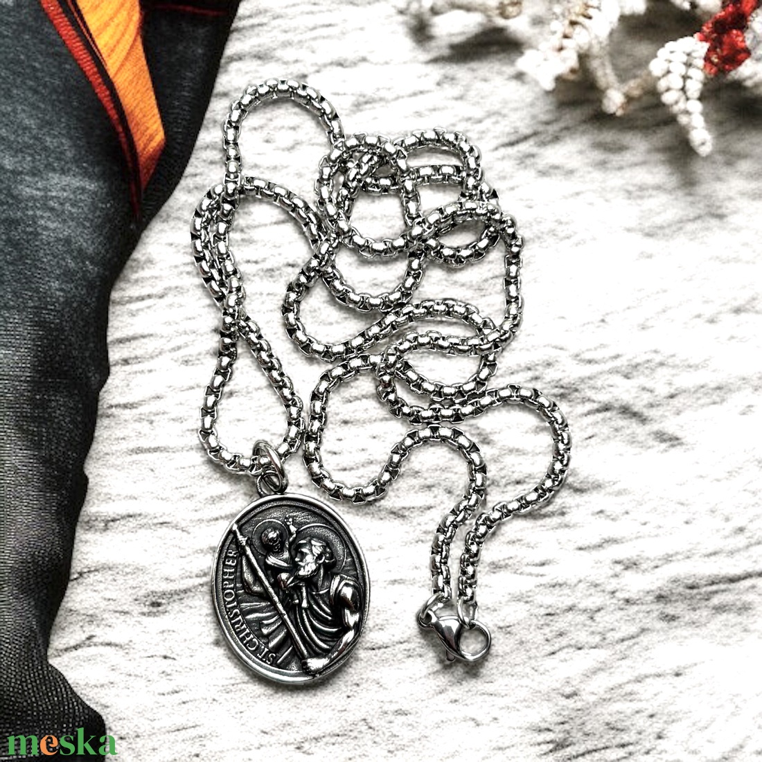 Nemesacél Szent Kristóf amulett medál talizmán nemesacél kapcsos láncon 5631714 - ékszer - nyaklánc - medálos nyaklánc - Meska.hu Nemesacél Szent Kristóf amulett medál talizmán nemesacél kapcsos láncon 5631714 - ékszer - nyaklánc - medálos nyaklánc - Meska.hu