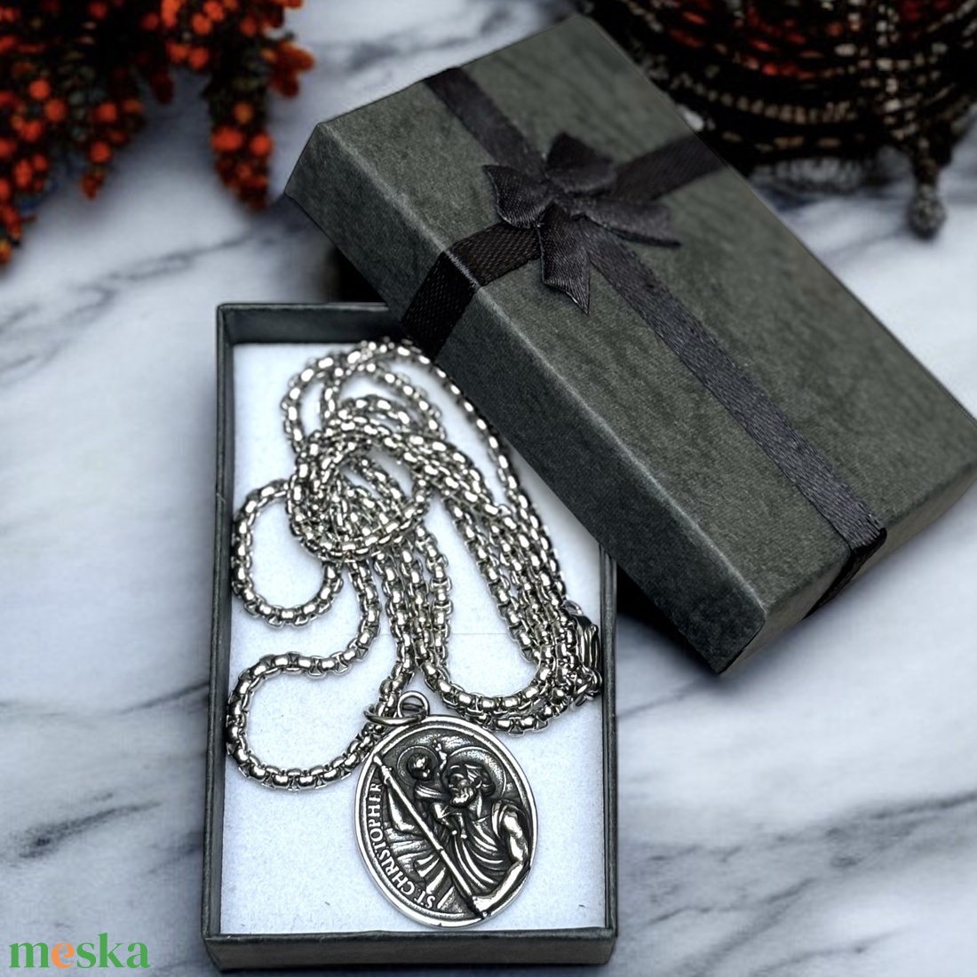 Nemesacél Szent Kristóf amulett medál talizmán nemesacél kapcsos láncon 5631714 - ékszer - nyaklánc - medálos nyaklánc - Meska.hu Nemesacél Szent Kristóf amulett medál talizmán nemesacél kapcsos láncon 5631714 - ékszer - nyaklánc - medálos nyaklánc - Meska.hu