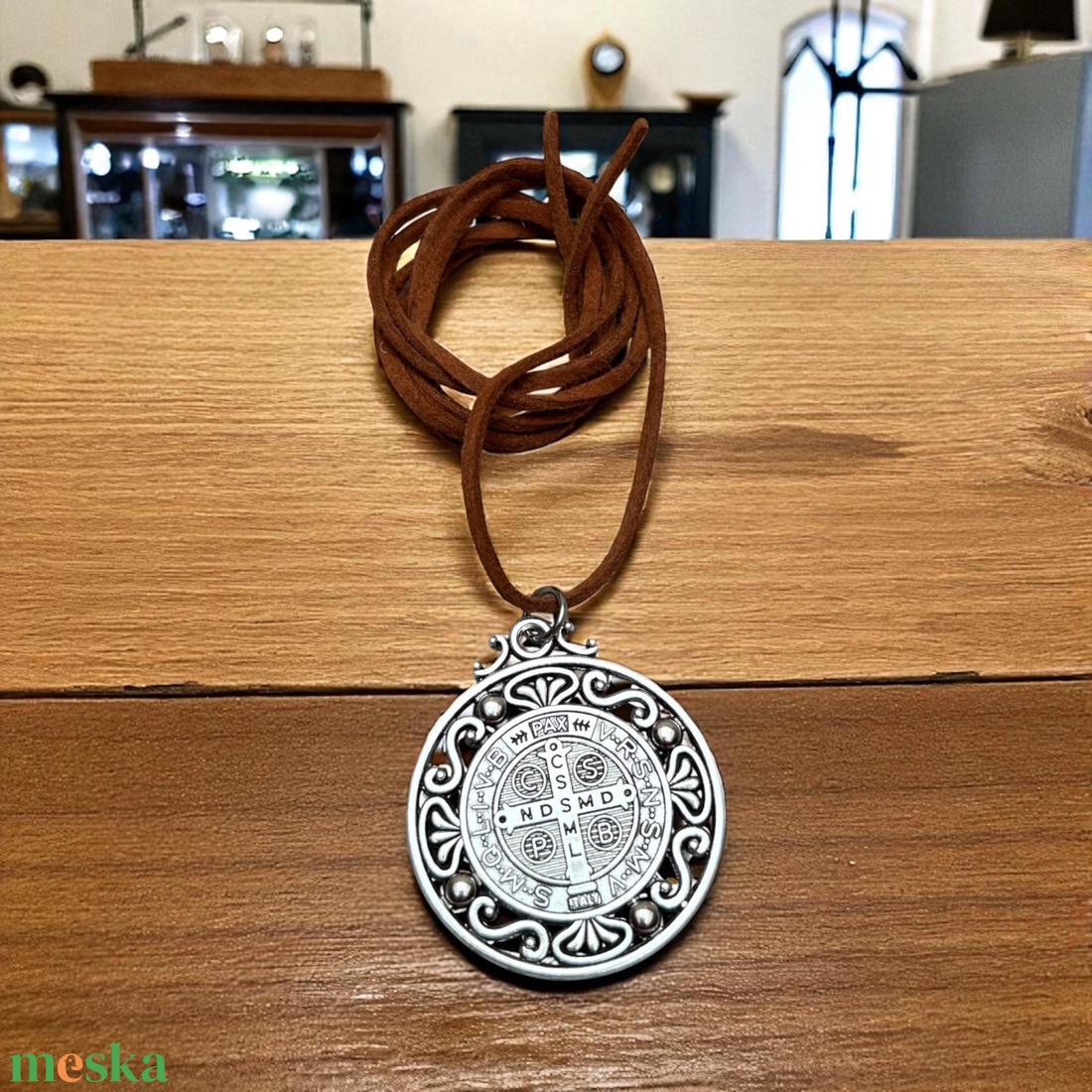 Szent Benedek védelmező amulett talizmán bőrszálon - ékszer - nyaklánc - medálos nyaklánc - Meska.hu Szent Benedek védelmező amulett talizmán bőrszálon - ékszer - nyaklánc - medálos nyaklánc - Meska.hu