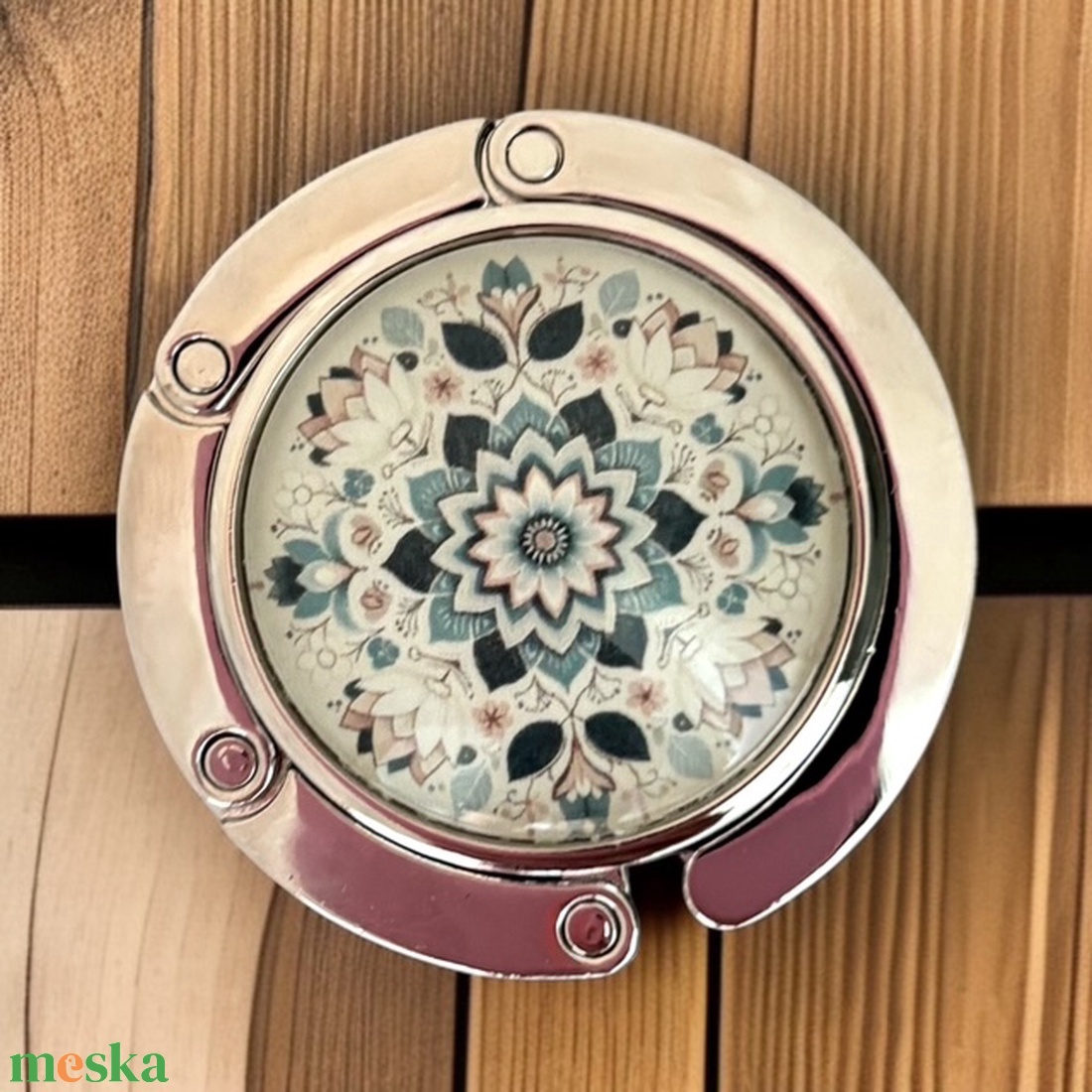 Csempe Virág mintázatú Üveglencsés Táska Akasztó Táskaakasztó 5641751 - táska & tok - kulcstartó & táskadísz - táskaakasztó - Meska.hu