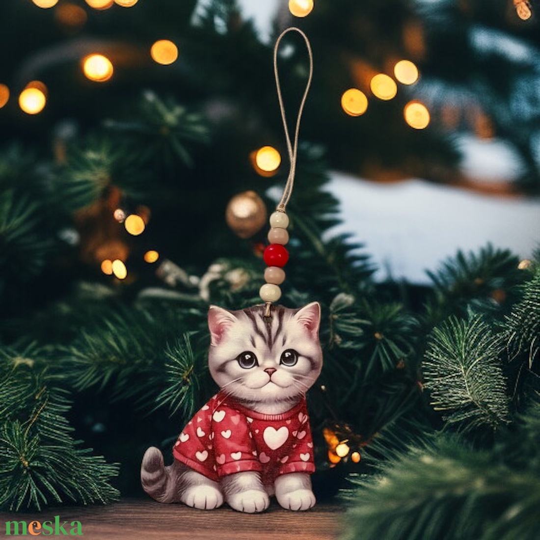 Macskás fadísz karácsonyi dísz dekoráció 5637347 - karácsony - karácsonyi lakásdekoráció - karácsonyfadíszek - Meska.hu