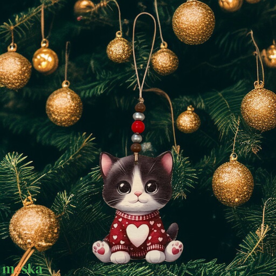 Macskás fadísz karácsonyi dísz dekoráció 5637158 - karácsony - karácsonyi lakásdekoráció - karácsonyfadíszek - Meska.hu