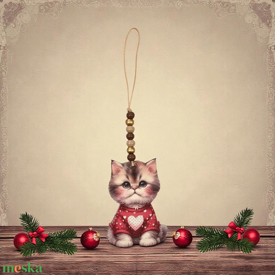 Macskás fadísz karácsonyi dísz dekoráció 5637143 - karácsony - karácsonyi lakásdekoráció - karácsonyfadíszek - Meska.hu