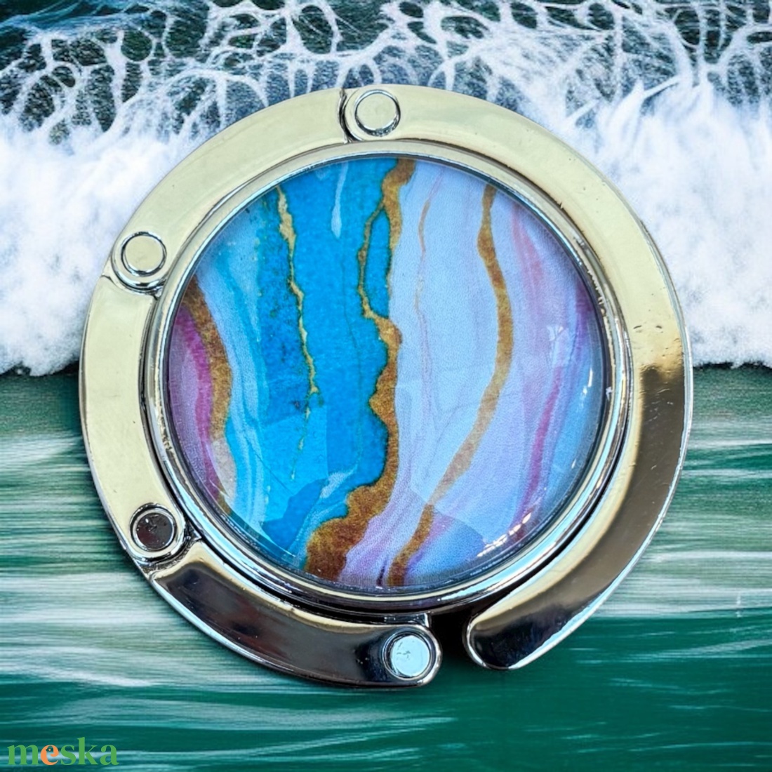 Hullám márvány mintázatú Üveglencsés Táska Akasztó Táskaakasztó 5666315 - táska & tok - kulcstartó & táskadísz - táskaakasztó - Meska.hu