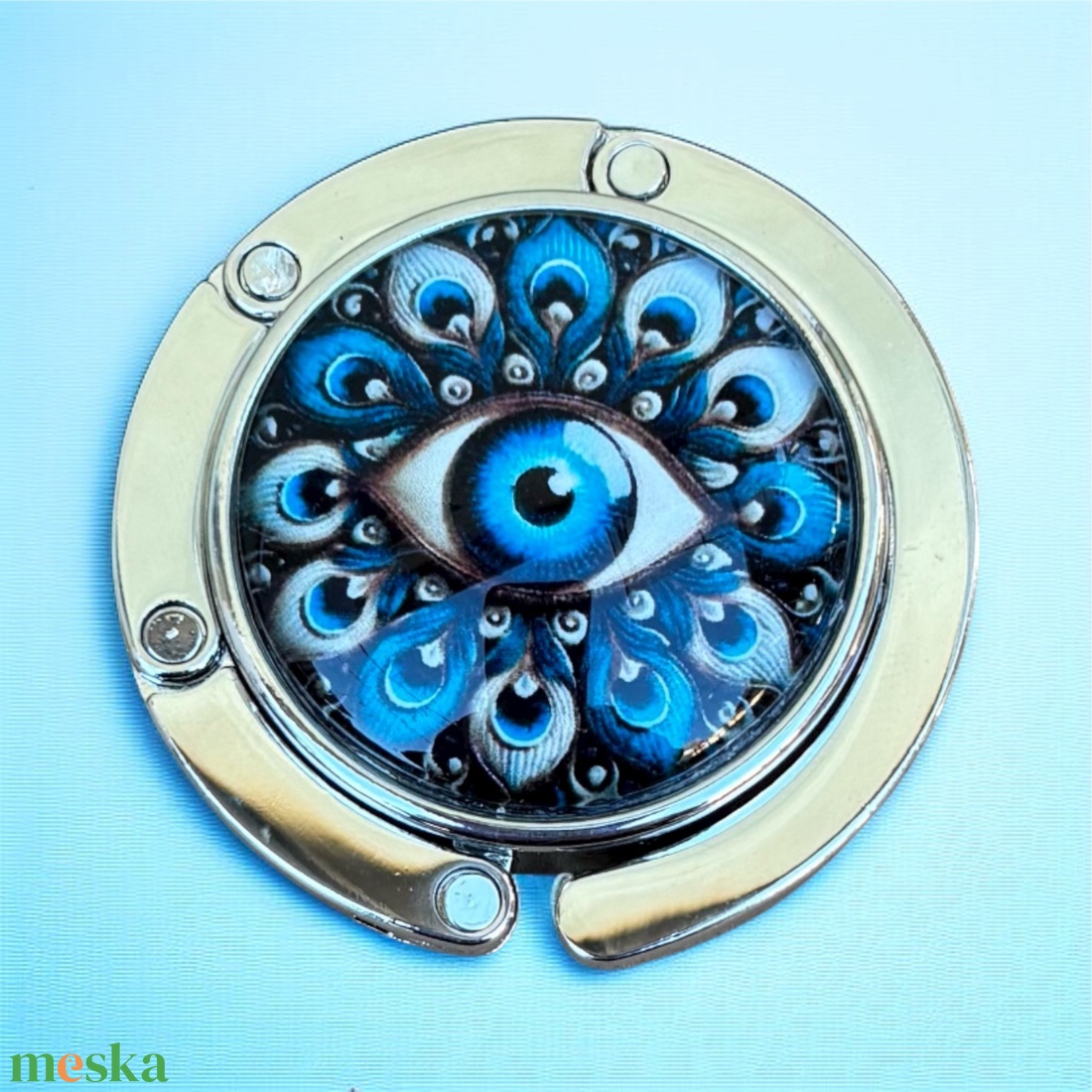 Védelmező szem mintázatú Üveglencsés Táska Akasztó Táskaakasztó 5666326 - táska & tok - kulcstartó & táskadísz - táskaakasztó - Meska.hu