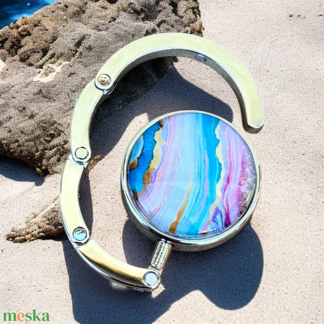 Hullám márvány mintázatú Üveglencsés Táska Akasztó Táskaakasztó 5666334 - táska & tok - kulcstartó & táskadísz - táskaakasztó - Meska.hu