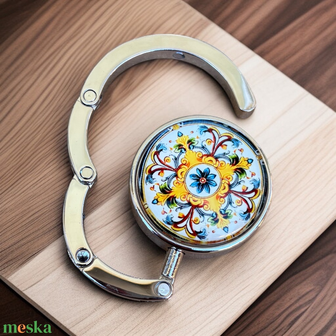 Virág mintázatú Üveglencsés Táska Akasztó Táskaakasztó 5666396 - táska & tok - kulcstartó & táskadísz - táskaakasztó - Meska.hu