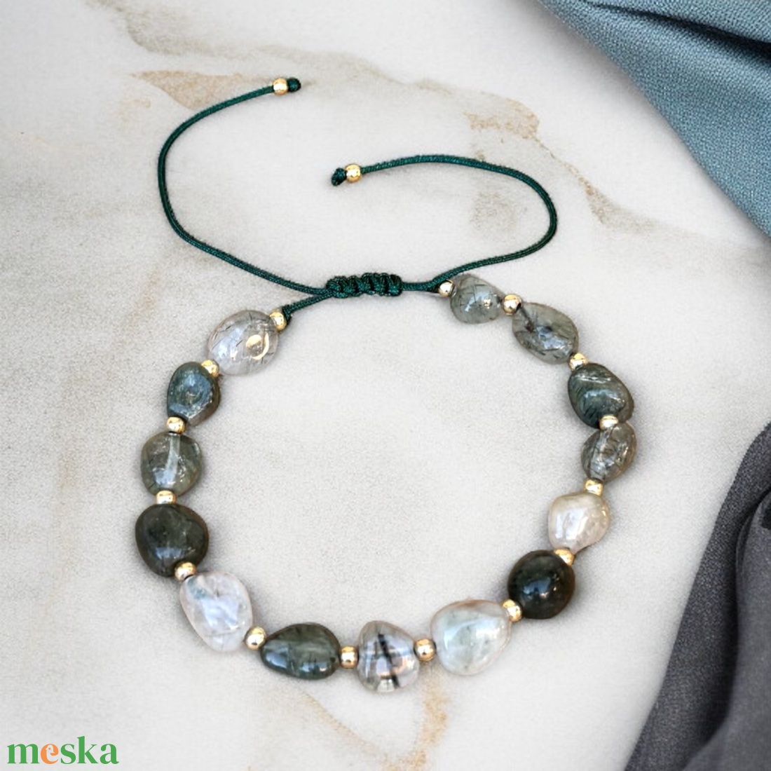 Mohaachát csomózott makramé ásványkarkötő 5666623 - ékszer - karkötő - ásványkarkötő - Meska.hu