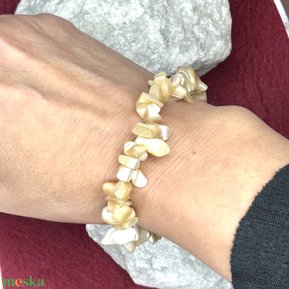 Kagylóhéj chips karkötő 5667919 - ékszer - karkötő - ásványkarkötő - Meska.hu