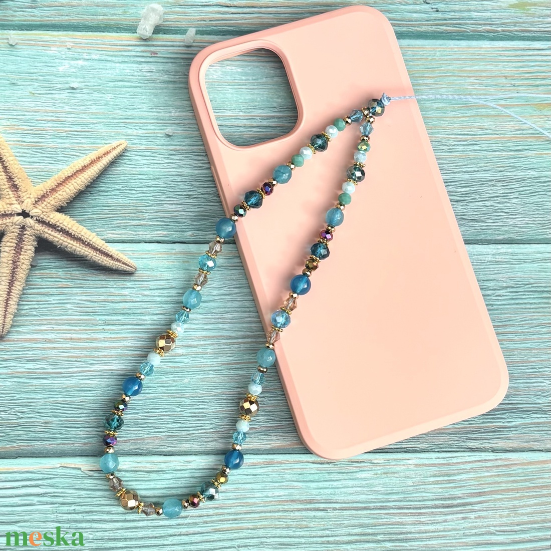 Mobiltelefon dísz mobil charm telefon telefondísz ásványgyönygökből ajándékdobozzal 5673744 - táska & tok - kulcstartó & táskadísz - táskadísz - Meska.hu