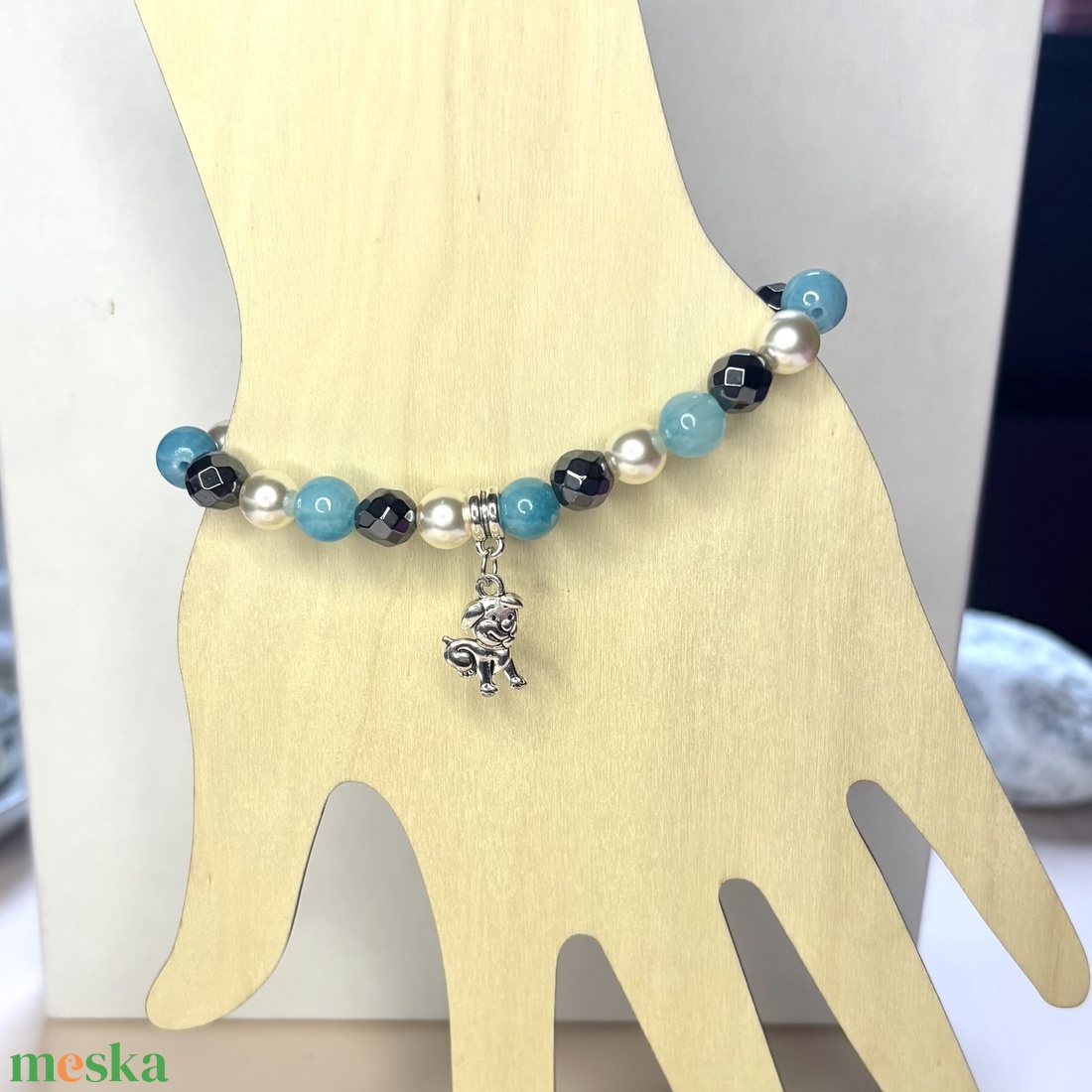 Ásványkarkötő charmmal 17-17,5 cm 5673983 - ékszer - karkötő - ásványkarkötő - Meska.hu