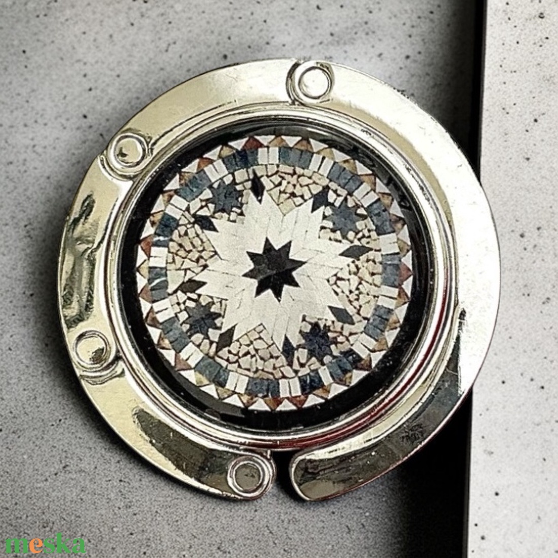 Mozaik Mandala mintázatú Üveglencsés Táska Akasztó Táskaakasztó  - táska & tok - kulcstartó & táskadísz - táskaakasztó - Meska.hu