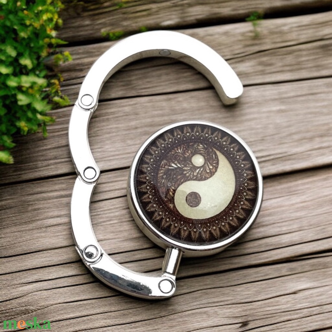 Jin Jang mintázatú Üveglencsés Táska Akasztó Táskaakasztó - táska & tok - kulcstartó & táskadísz - táskaakasztó - Meska.hu