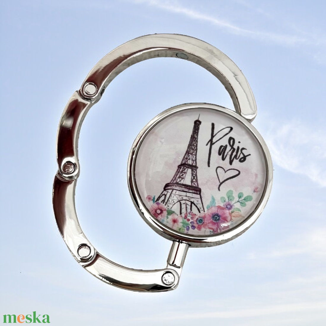 Eiffel torony mimtás Üveglencsés Táska Akasztó Táskaakasztó 5726811 - táska & tok - kulcstartó & táskadísz - táskaakasztó - Meska.hu