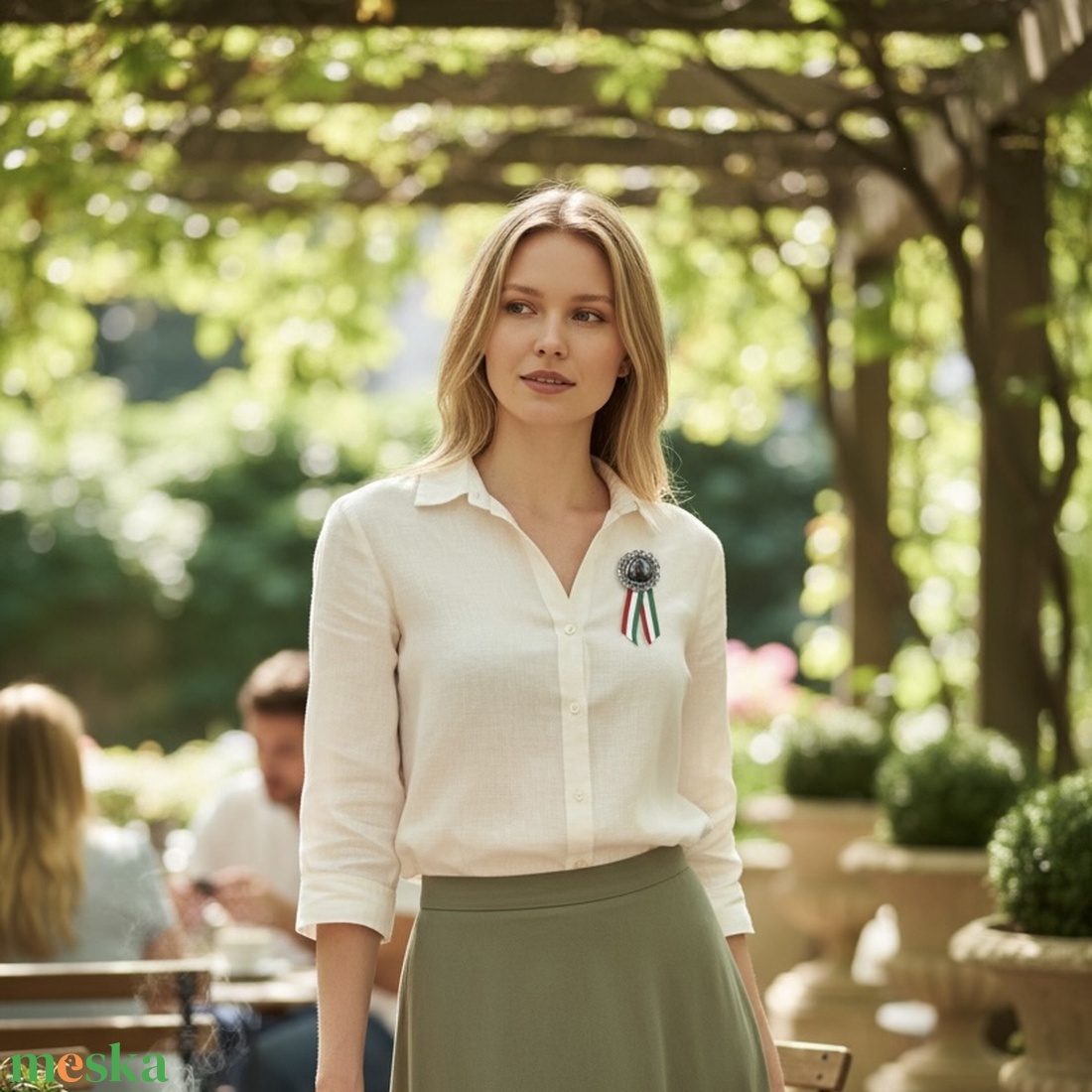 Üveglencsés kokárda március 15 - ékszer - kitűző és bross - Meska.hu