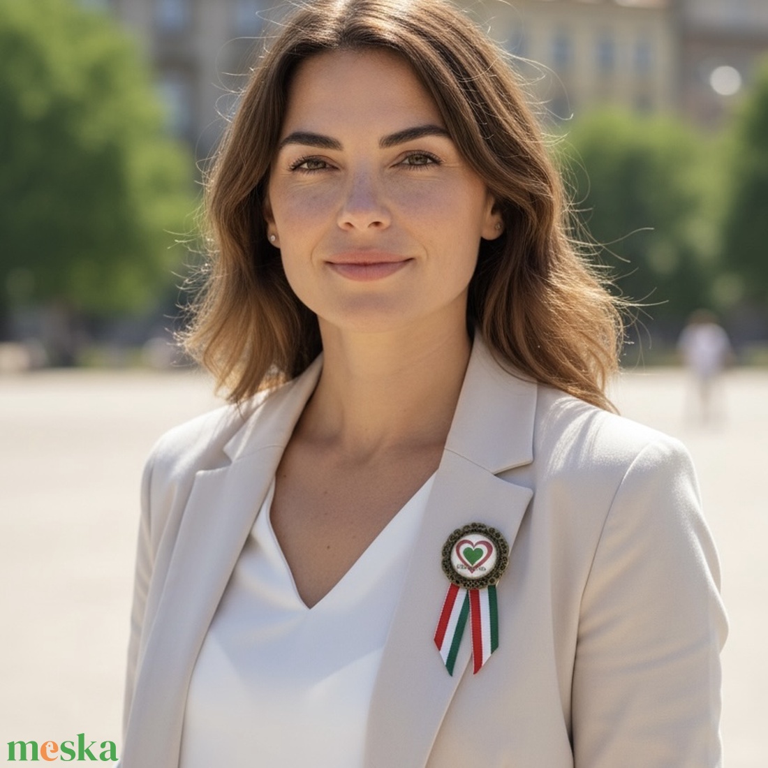 Üveglencsés kokárda március 15 szív felirattal 5632540 - ékszer - kitűző és bross - Meska.hu