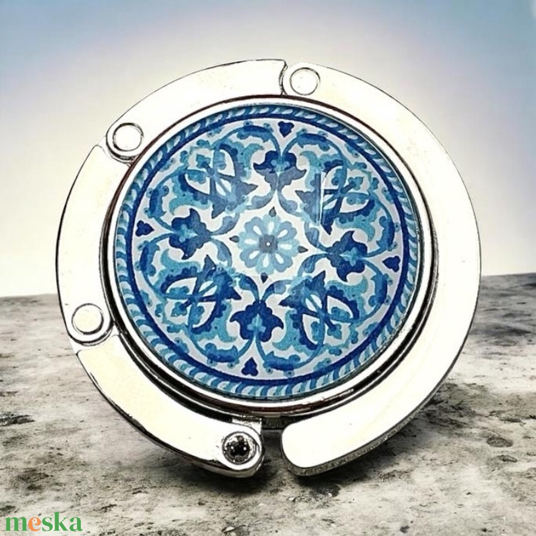 Mandala csempe mintázatú Üveglencsés Táska Akasztó Táskaakasztó 5479211 - táska & tok - kulcstartó & táskadísz - táskaakasztó - Meska.hu