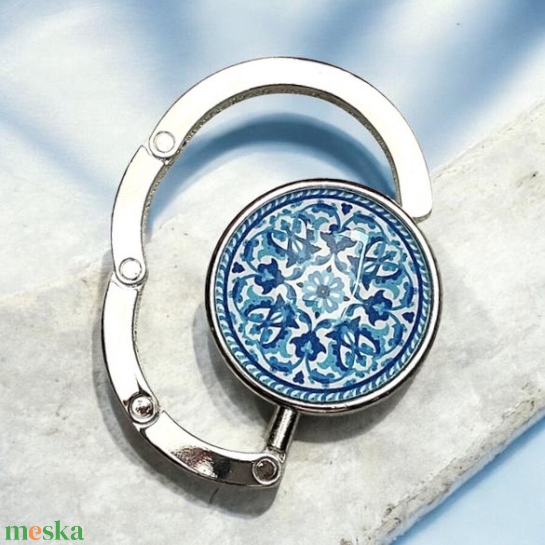 Mandala csempe mintázatú Üveglencsés Táska Akasztó Táskaakasztó 5596801 - táska & tok - kulcstartó & táskadísz - táskaakasztó - Meska.hu