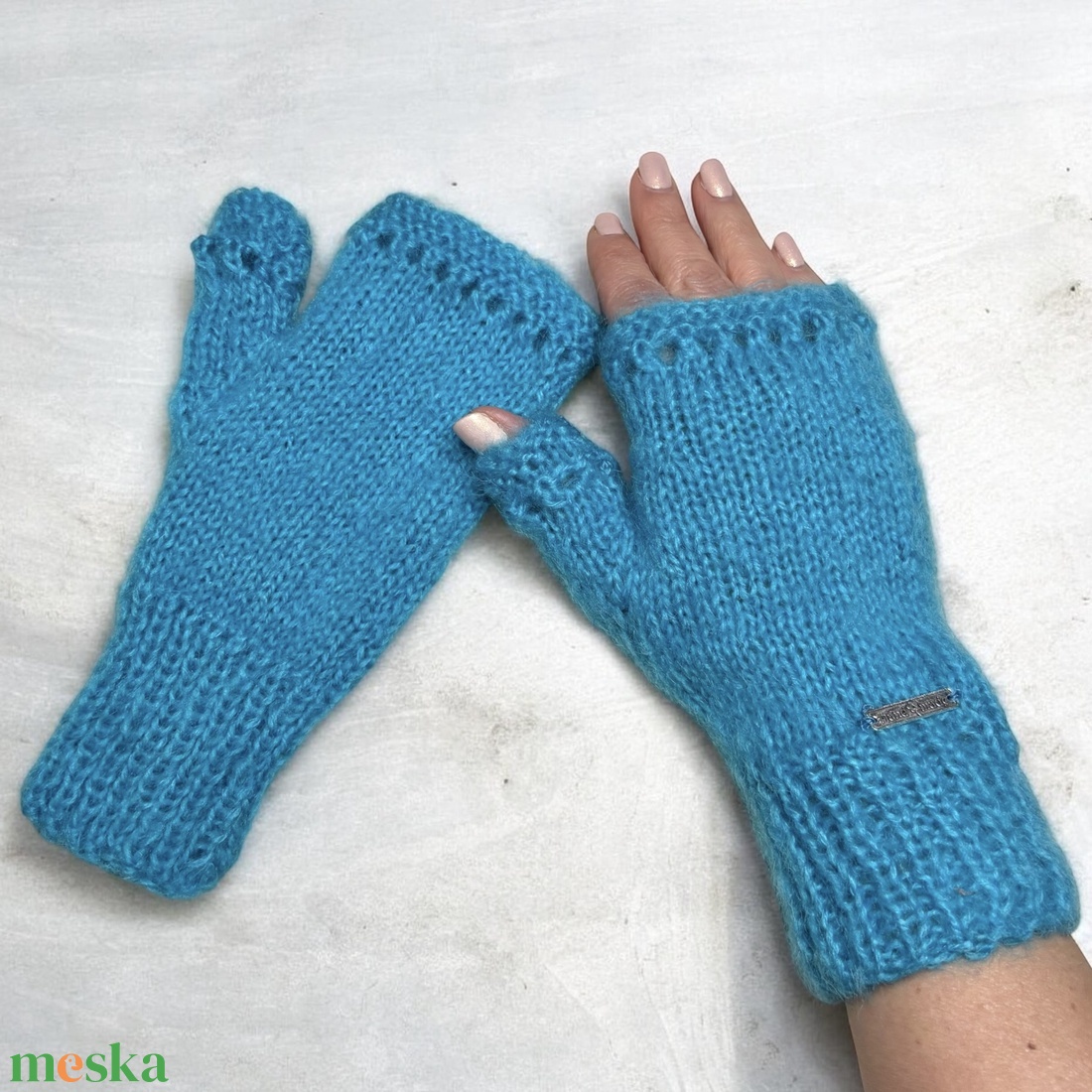 Női kötött kesztyű ujjvég nélküli 5716300 - ruha & divat - sál, sapka, kendő - kesztyű - Meska.hu