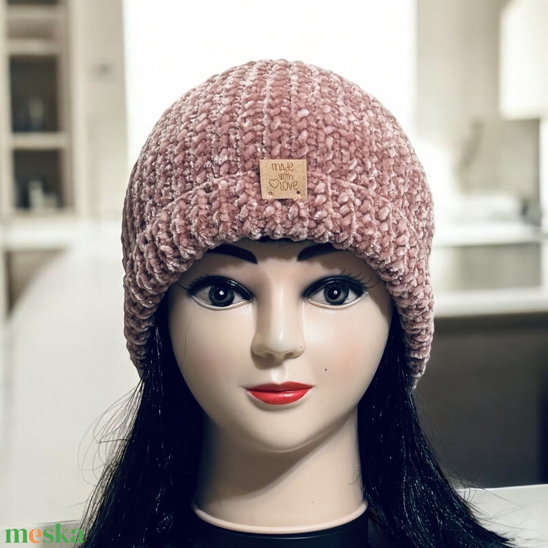 Kézzel kötött finom zsenília fonalból készült lányka tini női sapka 5728015 - ruha & divat - sál, sapka, kendő - sapka - Meska.hu