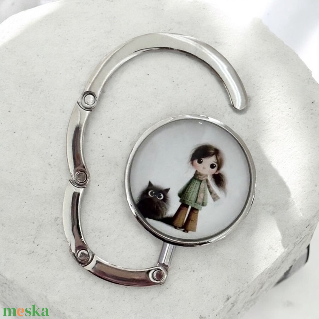 Kislányos cicás mintás Táska Akasztó Táskaakasztó táskatartó 1 db elérhető 5726732 - táska & tok - kulcstartó & táskadísz - táskaakasztó - Meska.hu