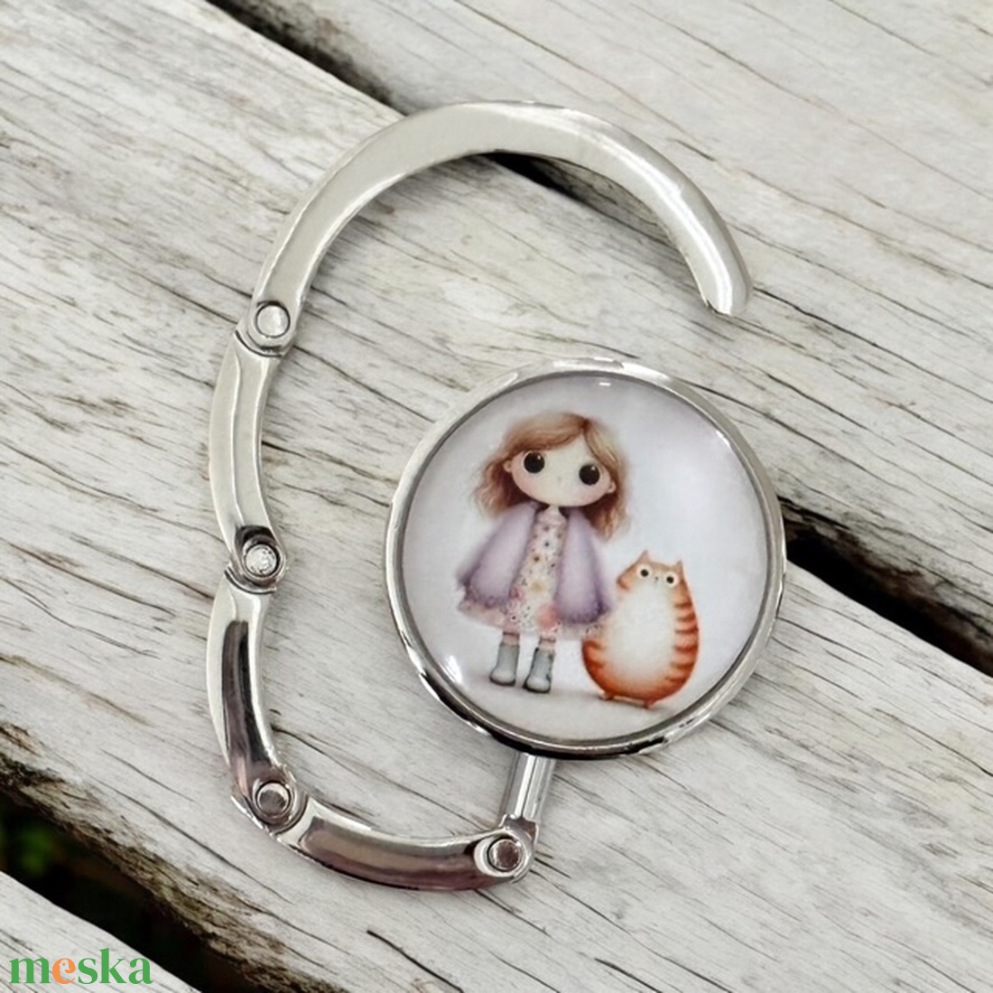 Kislányos cicás mintás Táska Akasztó Táskaakasztó táskatartó 1 db elérhető 5726738 - táska & tok - kulcstartó & táskadísz - táskaakasztó - Meska.hu