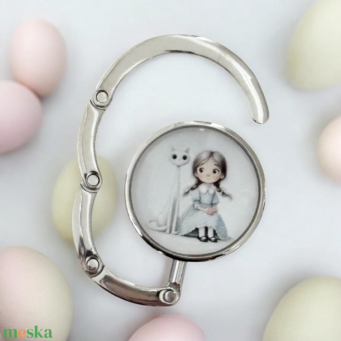 Kislányos cicás mintás Táska Akasztó Táskaakasztó táskatartó 1 db elérhető 5726741 - táska & tok - kulcstartó & táskadísz - táskaakasztó - Meska.hu