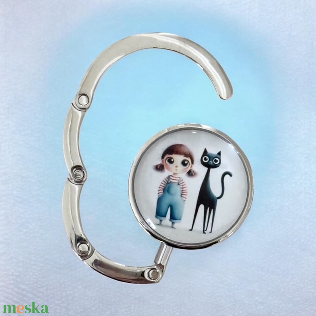 Kislányos cicás mintás Táska Akasztó Táskaakasztó táskatartó 1 db elérhető 5726750 - táska & tok - kulcstartó & táskadísz - táskaakasztó - Meska.hu