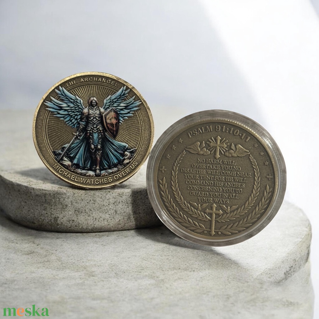 Szent Mihály arkangyal érme - otthon & életmód - vallás - lánc & füzér - Meska.hu