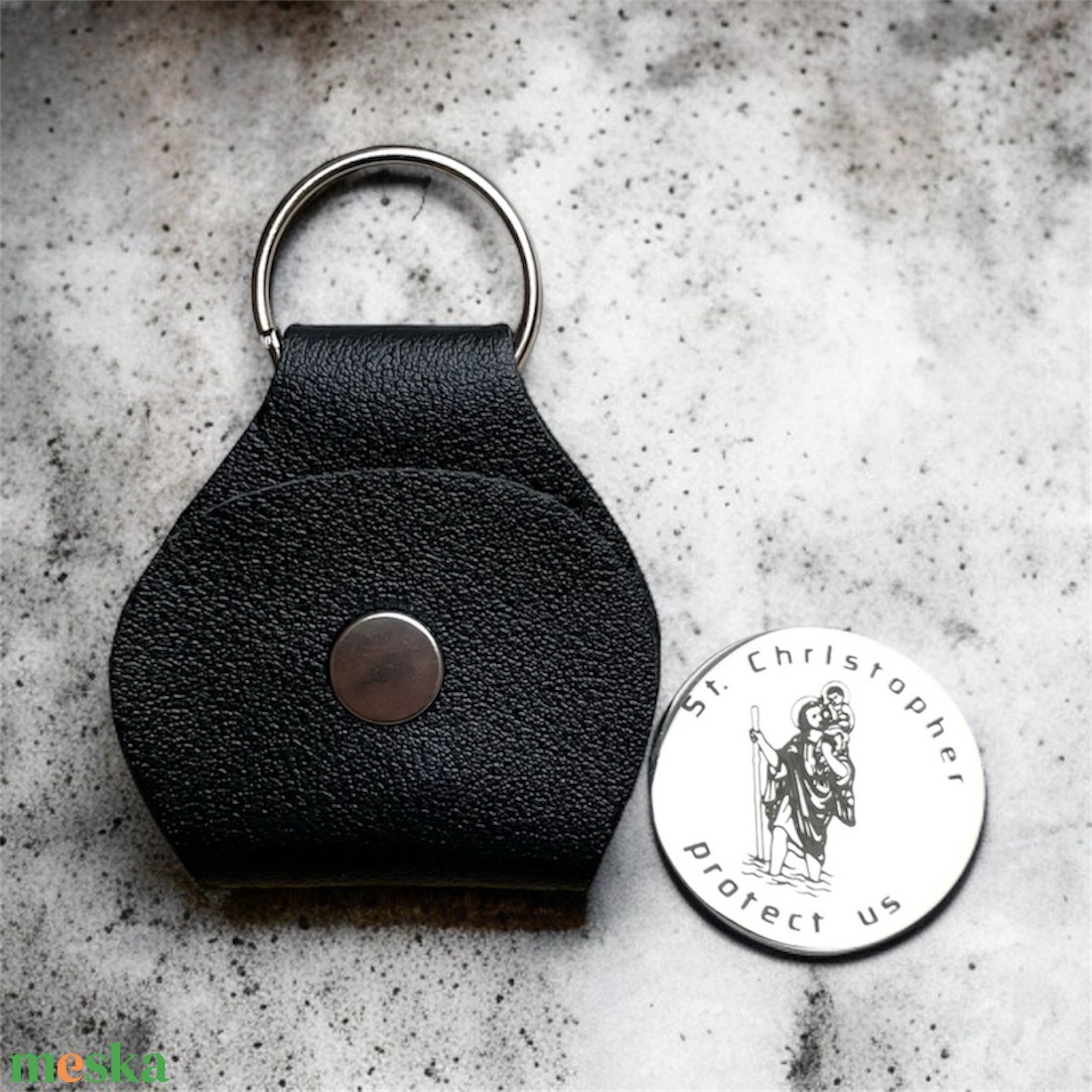 Szent Kristóf nemesacél érem férfi autós kulcstartó 5736520 - táska & tok - kulcstartó & táskadísz - kulcstartó - Meska.hu