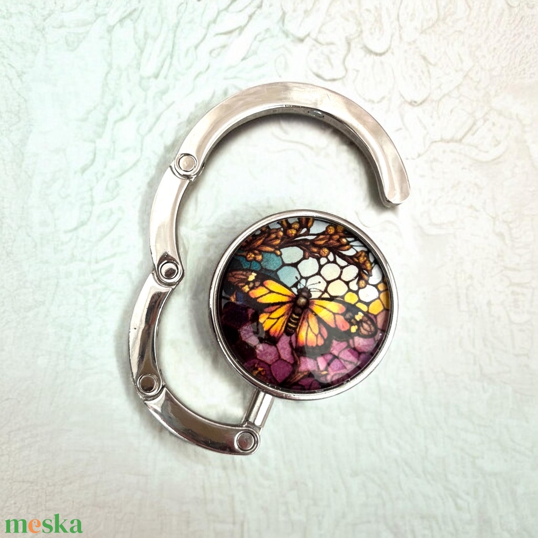 Pillangó lepke mintás Táska Akasztó Táskaakasztó  - táska & tok - kulcstartó & táskadísz - táskaakasztó - Meska.hu