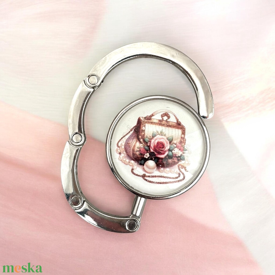 Vintage táska kép mintás Táska Akasztó Táskaakasztó  - táska & tok - kulcstartó & táskadísz - táskaakasztó - Meska.hu