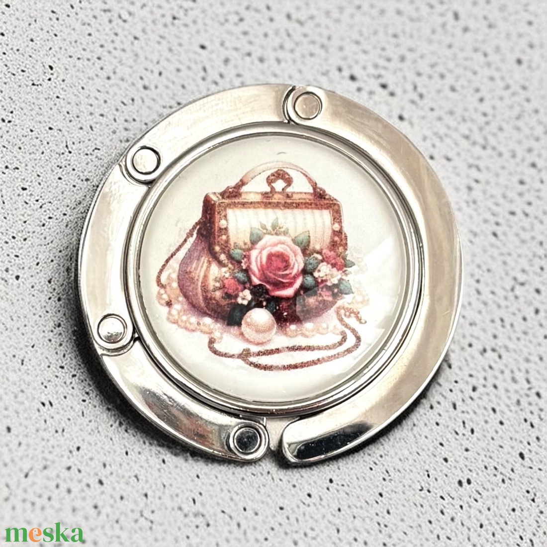 Vintage táska kép mintás Táska Akasztó Táskaakasztó  - táska & tok - kulcstartó & táskadísz - táskaakasztó - Meska.hu