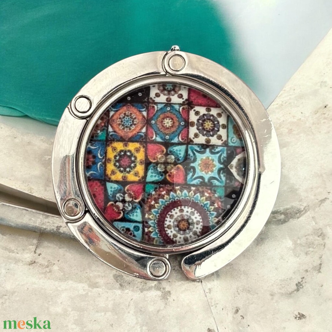 Cement csempe mintás Táska Akasztó Táskaakasztó 5726989 - táska & tok - kulcstartó & táskadísz - táskaakasztó - Meska.hu