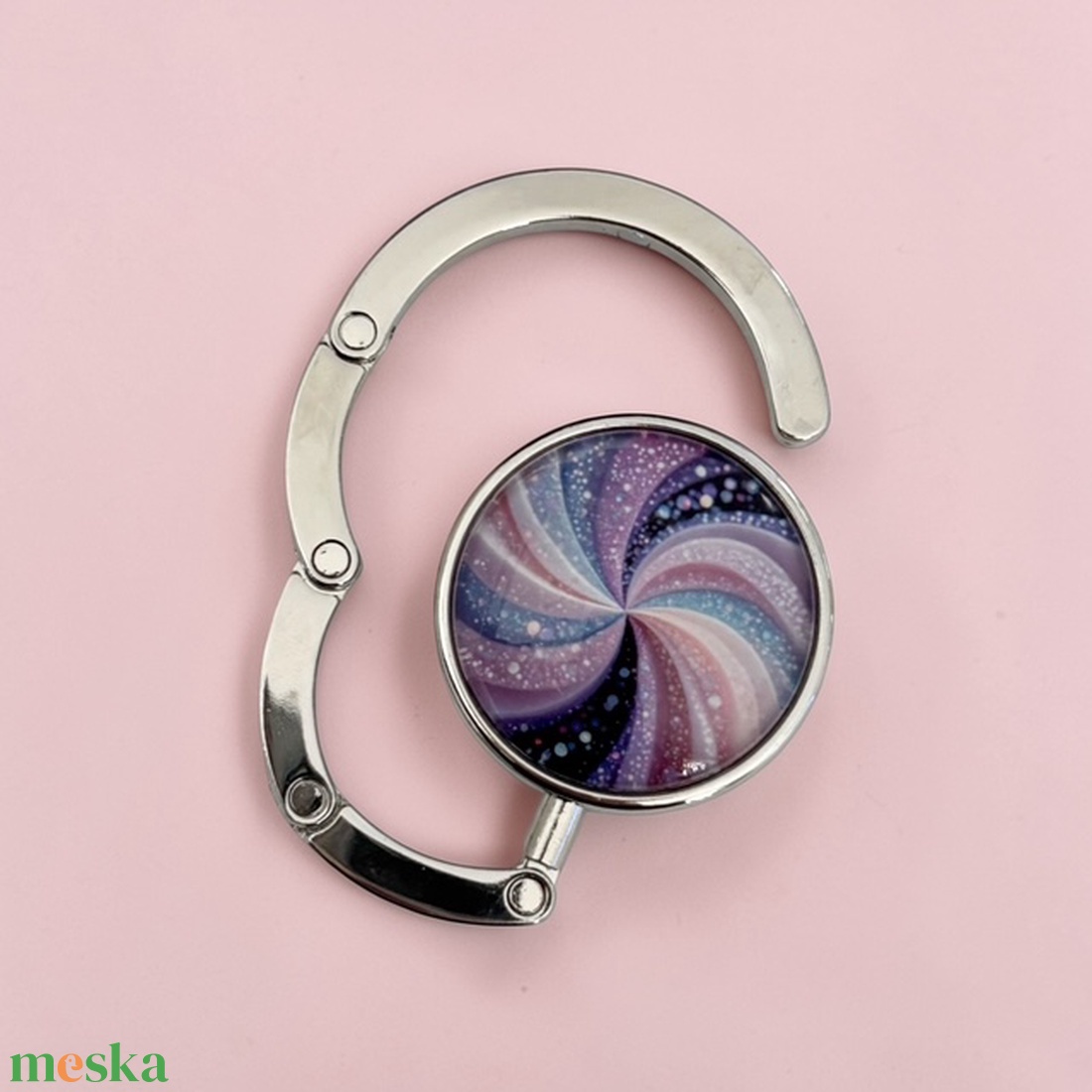 Színes spirál mintázatú Üveglencsés Táska Akasztó Táskaakasztó - táska & tok - kulcstartó & táskadísz - táskaakasztó - Meska.hu